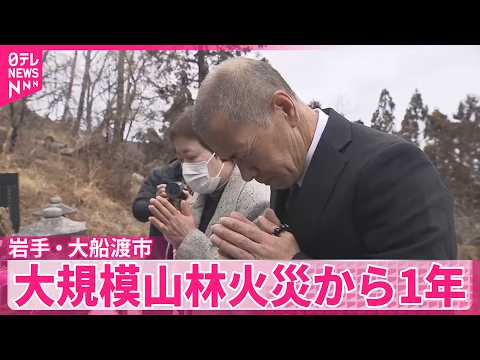 【大規模山林火災】唯一の犠牲者遺族が墓参り  発生から1年  岩手・大船渡市 サムネイル