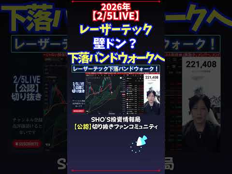 【2/5LIVE】レーザーテック壁ドン？下落バンドウォークへ 日経平均株価 投資 サムネイル