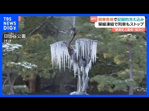 【強烈寒気】関東各地で観測史上最低気温　栃木・鹿沼は－11.7℃　東京・八王子は－8.8℃　交通機関に影響も｜TBS… サムネイル