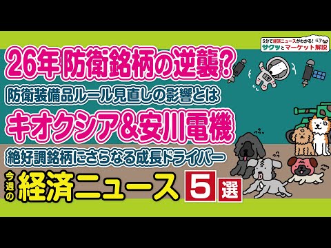 三菱重工業など防衛関連株 制度見直しで上昇／キオクシア 半導体メモリー株高で恩恵／安川電機 新工場建設で大幅反発／トヨ… サムネイル