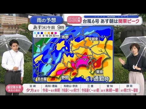 【全国の天気】台風6号 梅雨前線引き連れ移動中　あす通勤時 関東は台風直撃【スーパーJチャンネル】(2026年6月2日) サムネイル