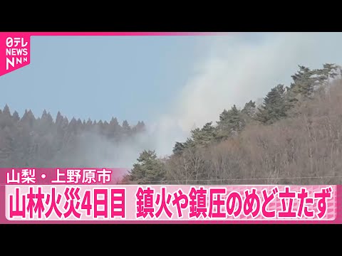【山林火災4日目】山梨・上野原市　鎮火や鎮圧のめど立たず サムネイル