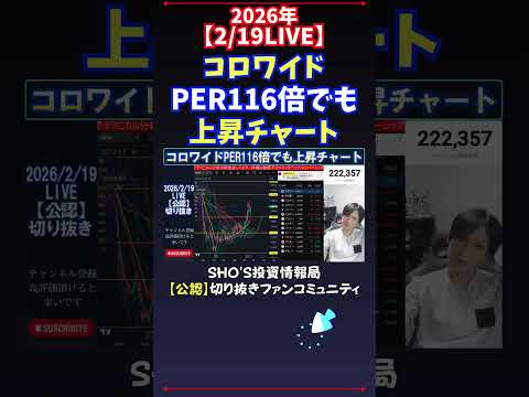 【2/19LIVE】コロワイドPER116倍でも上昇チャート 日経平均株価 投資 サムネイル