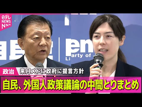【政治】自民、外国人政策議論の中間とりまとめ　来月メドに政府に提言方針── 政治ニュースまとめ （日テレNEWS LI… サムネイル
