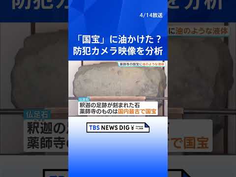 奈良市「薬師寺」で国宝に油のようなものがかけられる　大講堂に置かれている仏足石に4か所の“跡”｜TBS NEWS DI… サムネイル