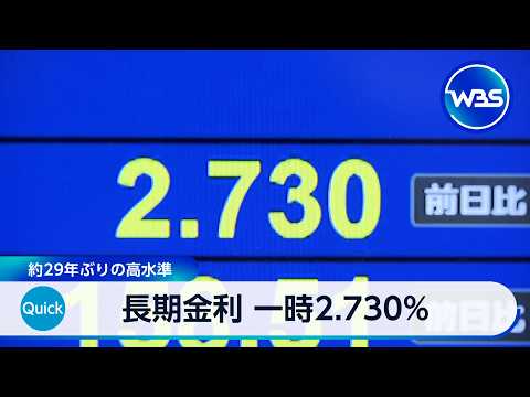 長期金利 一時2.730%　約29年ぶりの高水準【WBS】 サムネイル