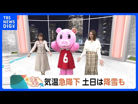 【2月4日 関東の天気】 気温急降下 土日は降雪も｜TBS NEWS DIG サムネイル
