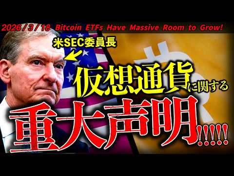 【重要】激震！米SEC委員長が重大声明。ビットコインETFはまだまだ資金流入可能！？最新ドル建てチャート分析【Bitc… サムネイル