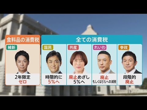 2年限定？恒久ゼロ？廃止？ 衆議院選の争点に浮上「消費税の減税」各党の主張　財源は？ 街で聞くと…｜TBS NEWS… サムネイル