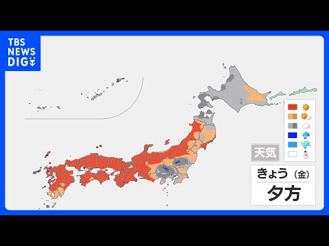 日中は広い範囲で晴れ 関東も春らしい陽気戻る　関東は夕方から雨　週末はお花見日和｜TBS NEWS DIG サムネイル