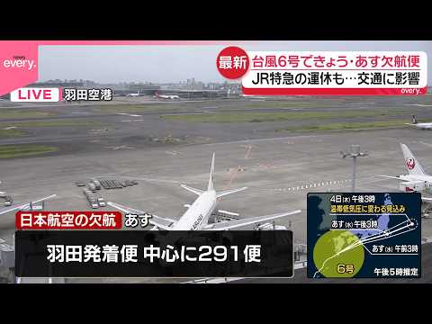 【台風6号】国際線も…成田や羽田発着の便で欠航へ  交通への影響 サムネイル