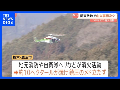 関東各地で山火事相次ぐ　自衛隊ヘリなどが消火活動　栃木・鹿沼市　茨城・常陸太田市　ともに未だ延焼続く　神奈川・小田原市… サムネイル