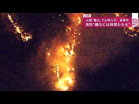 【リプレイ】山梨｢扇山｣で山林火災　複数のヘリが散水中も消防関係者“鎮圧には時間かかる”──緊急ニュースライブ（日テレ… サムネイル