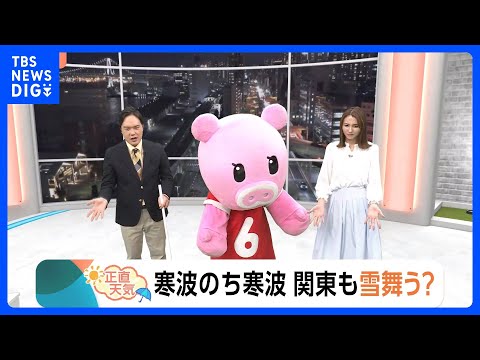 【1月29日 関東の天気】寒波のち寒波　関東も雪舞う？｜TBS NEWS DIG サムネイル
