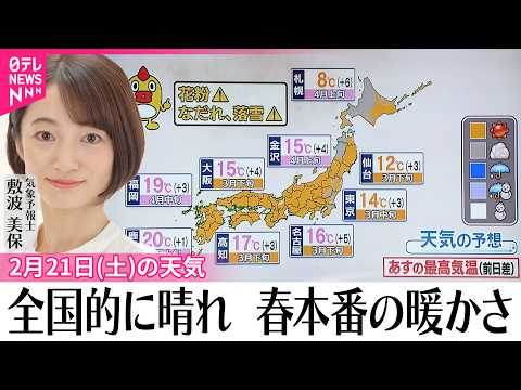 【21日の天気】花粉や雪どけに注意  全国的に晴れ  春本番の暖かさ サムネイル
