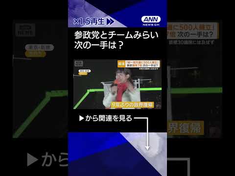 【ニュース】次の一手は？　参政「統一地方選に500人擁立」　みらい「消費減税に反対を主張」shorts サムネイル