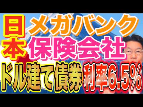 日本メガバンク（利率5.5％）と日本トップクラス保険会社（利率6.5％）発行のドル建て債券とは？初心者にも大人… サムネイル