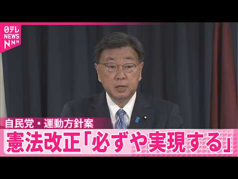 【自民党】今年の運動方針案とりまとめ  憲法改正｢必ずや実現する｣ サムネイル
