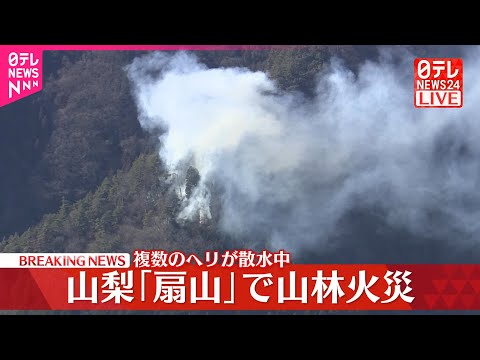 【速報】山梨「扇山」で山林火災  複数のヘリが散水中 サムネイル