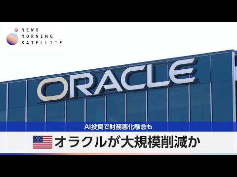 米オラクルが大規模削減か　AI投資で財務悪化懸念も【モーサテ】 サムネイル