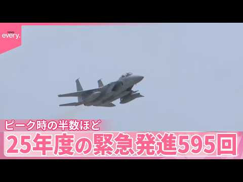【航空自衛隊】2025年度の緊急発進595回  ピーク時の半数ほど サムネイル