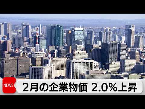 2月企業物価2.0％上昇　  伸びは0.3ポイント縮小 サムネイル