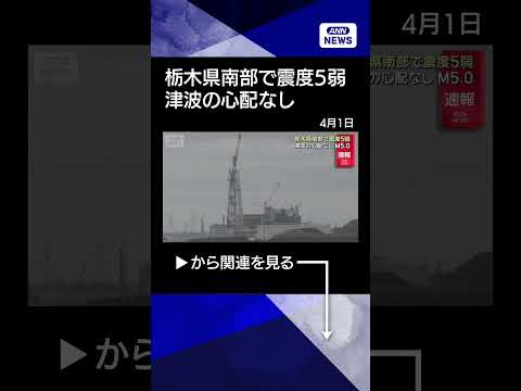 【ニュース】【栃木県南部で震度5弱】津波の心配なし　東京23区の広い範囲でも震度3を観測 shorts サムネイル