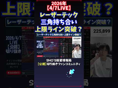 【4/7LIVE】レーザーテック三角持ち合い上限ライン突破？ 日経平均株価 投資 サムネイル