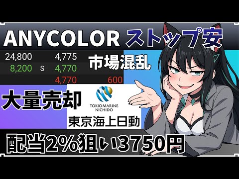 ANYCOLORがストップ安。機関投資家が9月に仕込んでいた。#投資系VTuber サムネイル