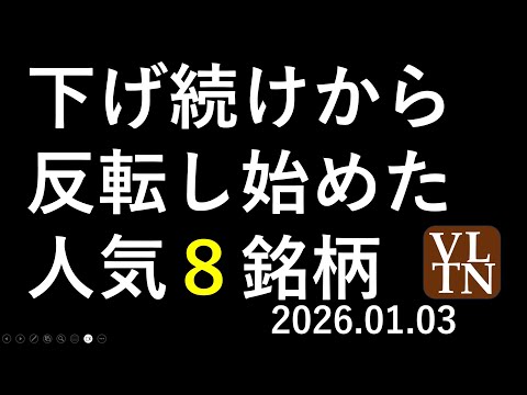 下げ続けから反転し始めた人気８銘柄。新NISAランキング。１月３日（土）～あす上がる株。最新の日本株情報～ サムネイル