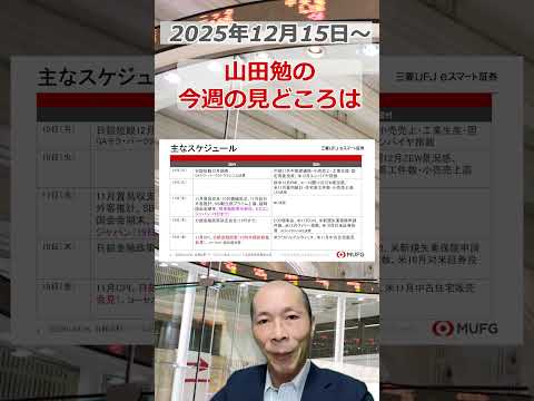 今週の見どころは？2025年12月15日～ 投資 日経平均 shorts サムネイル