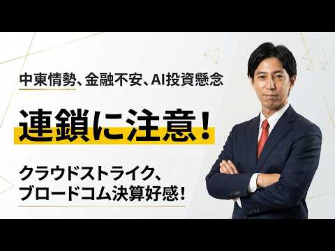 「中東情勢、金融不安、AI投資懸念の連鎖に注意！クラウドストライク、ブロードコムは決算を好感！」米国株式ウィークリー3… サムネイル