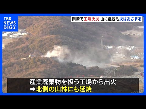 愛知・岡崎市の工場火災　山林に延焼も火はほぼ消し止められる　けが人は確認されず｜TBS NEWS DIG サムネイル