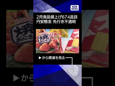 【ニュース】食品値上げ一服も…先行き不透明感強まる　2月は674品目 shorts サムネイル