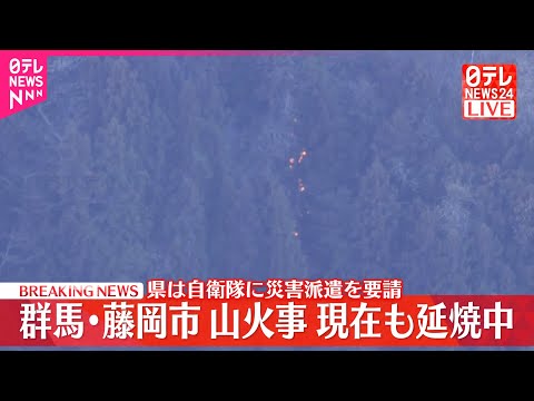 【速報】群馬県で山林火災…延焼中　自衛隊ヘリも加わり消火活動 サムネイル