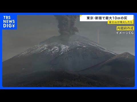 “東京・新宿で最大10㎝”首都圏に迫る火山灰　「富士山噴火シミュレーション動画」国が新公開　“雪の約5倍”の重さを体験… サムネイル