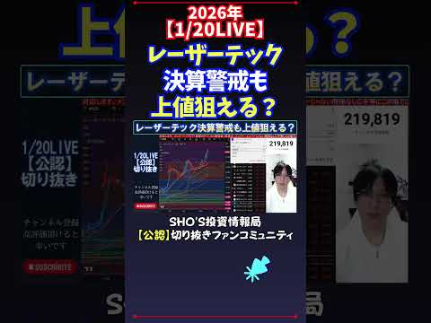 【1/20LIVE】レーザーテック決算警戒も上値狙える？ 日経平均株価 投資 サムネイル
