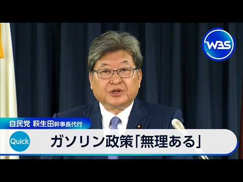 ガソリン価格抑える支援策「見直さず続けるのは無理ある」 自民党 萩生田幹事長代行【WBS】 サムネイル
