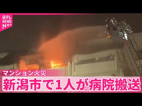 【マンション火災】1人を病院搬送　新潟市 サムネイル