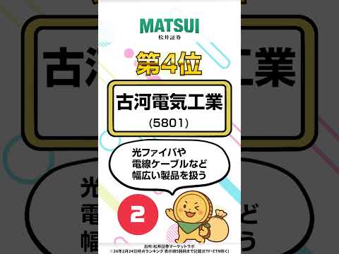 【2/24】デイトレ適性ランキング キオクシアHD、古河電気工業など‼【松井証券】 日本株  投資  松井証券 sho… サムネイル