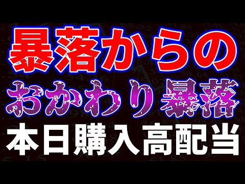 暴落からのおかわり暴落！本日購入高配当 サムネイル