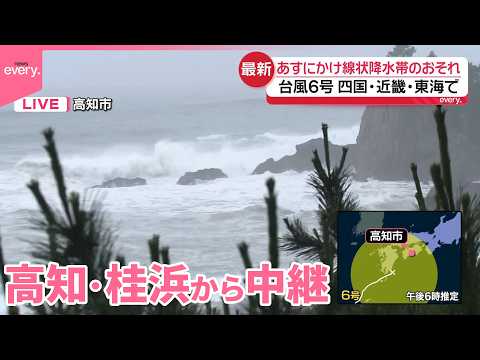 【台風6号】3日にかけ四国・近畿・東海「線状降水帯」発生の恐れ  高知・桂浜から中継 サムネイル