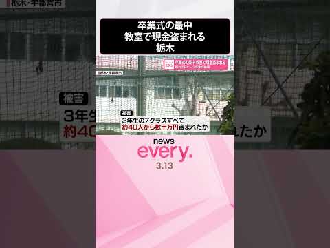 【晴れの日に】3年生が被害  卒業式の最中  教室で現金盗まれる  shorts サムネイル