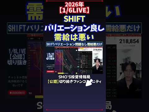 【1/6LIVE】SHIFTバリエーション良し需給は悪い 日経平均株価 投資 サムネイル