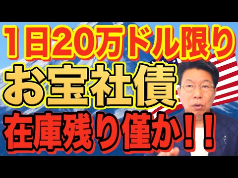 年間約150万円利息収入？！「利回り10％」ドル建てお宝債券！在庫僅か！1日20万ドル限りとは？【1132】 サムネイル
