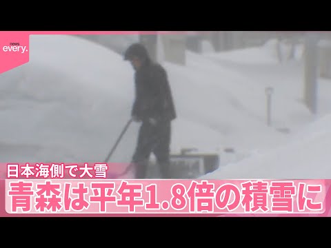 【日本海側で大雪】青森は平年1.8倍の積雪に　都心も積雪のおそれ サムネイル