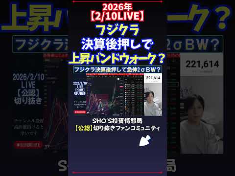 【2/10LIVE】フジクラ決算後押しで上昇バンドウォーク？ 日経平均株価 投資 サムネイル