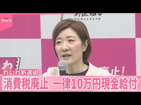 【れいわ新選組】公約を発表  消費税廃止や一律10万円の現金給付を打ち出す サムネイル