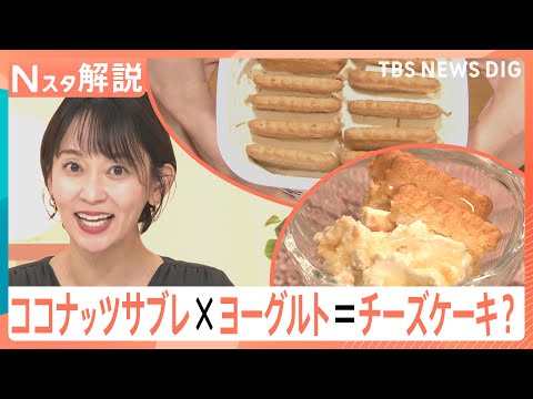 【チーズケーキ？】ココナッツサブレ×ヨーグルト さらに「レモン果汁」と「はちみつ」を加えると…【Nスタ解説】｜TBS… サムネイル