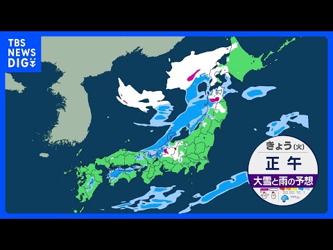 日本海側で雨や雪の範囲広がる　風も強まって荒れた天気に　強風やなだれに注意｜TBS NEWS DIG サムネイル